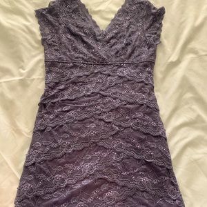 Deep Plum Lace Formal Surplus BodyCon Dress 12P